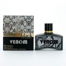 Black is Black Venom by NuParfums, 3.4 oz Eau De Toilette Spray for Men