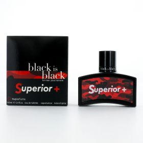 Black is Black Superior by Nu Parfumes, 3.4 oz Eau de Toilette Spray for Men