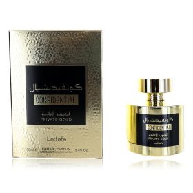 Confidential Private Gold by Lattafa, 3.4 oz Eau de Parfum Spray for Unisex