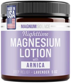 Nighttime Magnesium Lotion with Arnica by Magnum Solace, 5 oz Lotion - Lavender