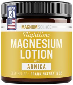 Nighttime Magnesium Lotion with Arnica by Magnum Solace, 5 oz Lotion - Frankincense