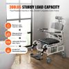 Shower Wheelchair, 17.5in Width Aluminum Alloy Bathroom Wheelchair for Inside Shower, Adjustable Rolling Shower Chair w/ Brake for Disabled Adult