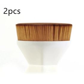 Foundation Brush BB Cream Makeup Brushes Loose Powder Brush Flat Kit (Option: 2pcs White1)