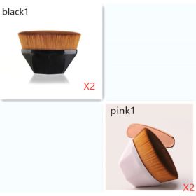 Foundation Brush BB Cream Makeup Brushes Loose Powder Brush Flat Kit (Option: Pink1X2 Black1X2)