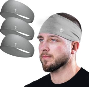 Workout Headbands for Men & Women-Comfortable Sweat Absorbing Band to Keep Hair Back During Running Sports Gym Cycling and Outdoor Activities (size: Gray   3-pack)