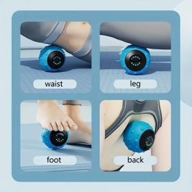 Rechargeable High Intensity Vibration Massage Ball for Muscle and Fitness, Electric Fascia Release for Neck, Back and Feet, USB Charging (Color: Blue)