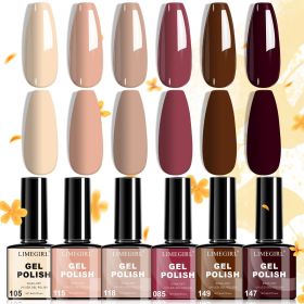 LIMEGIRL 6pcs Gel Polish Set 6 Vibrant Colors UV Gel NailPolish Red Blue Green Hema TMPTA TPO 3-free AllSeasons NailGel for Christmas Gift Women (Color: HC004)